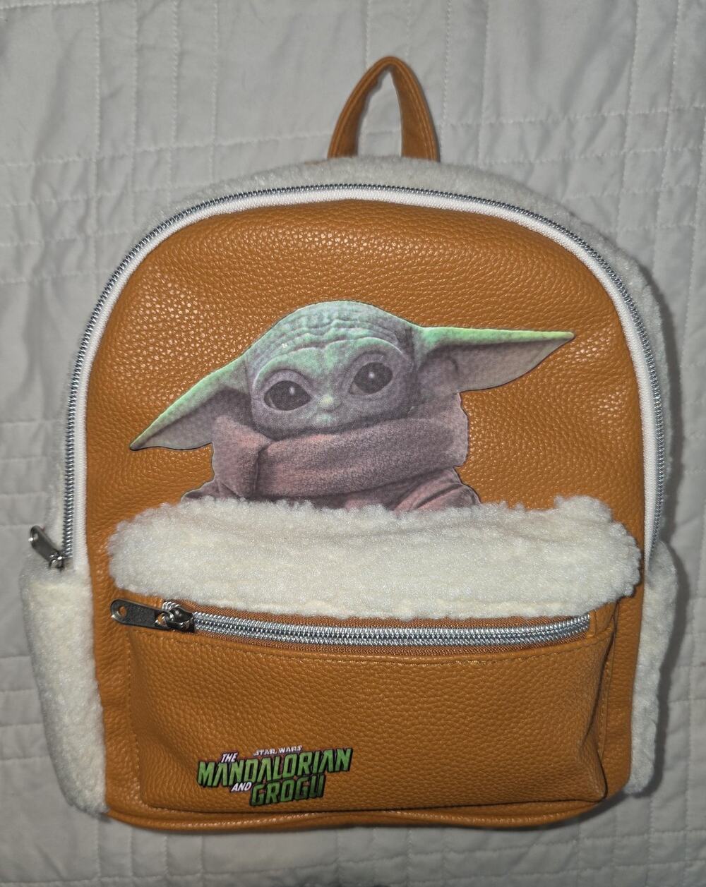 NWOT Disney star wars grogu Yoda the child fuzzy mini backpack bookbag purse bag